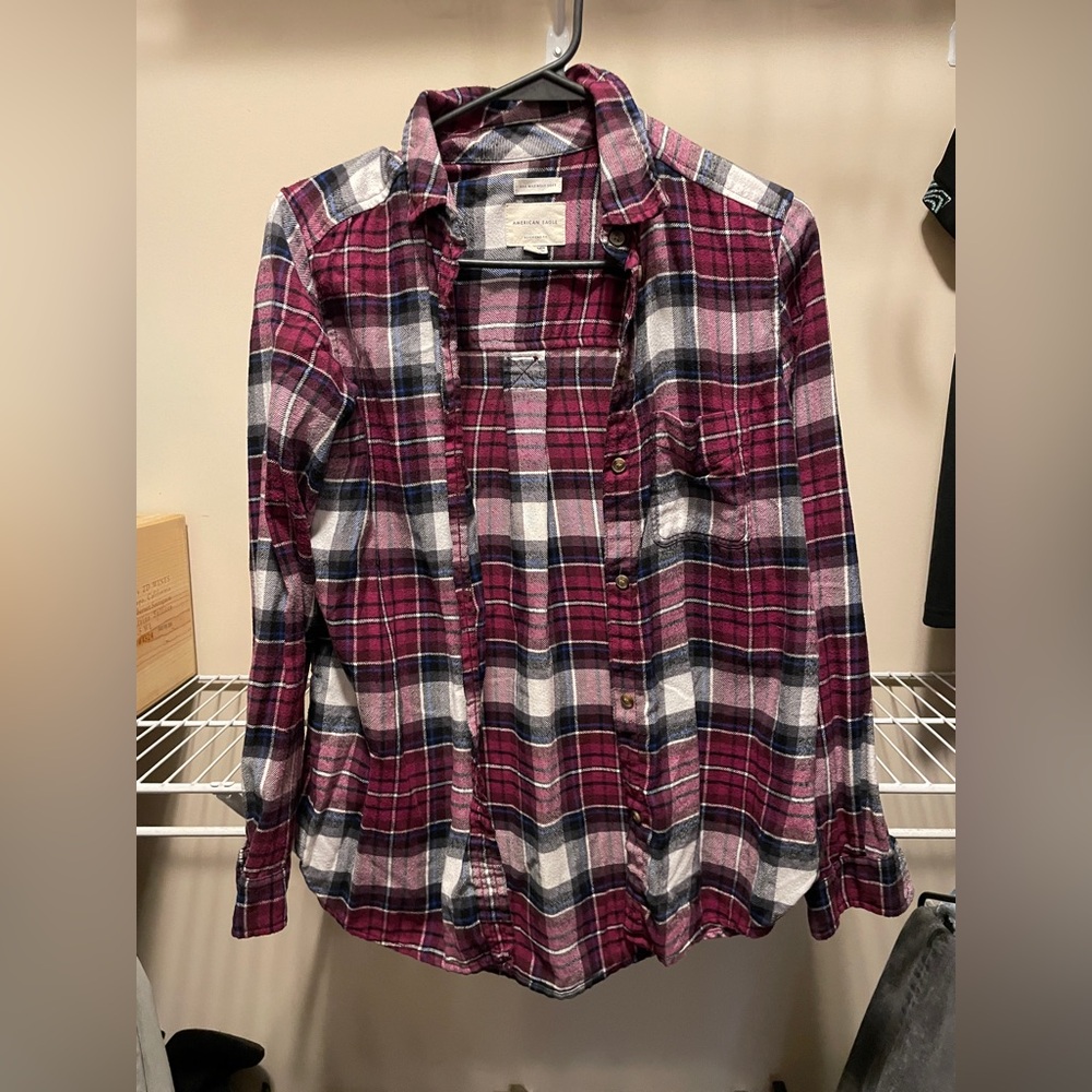 Plaid American Eagle boyfriend fit flannel